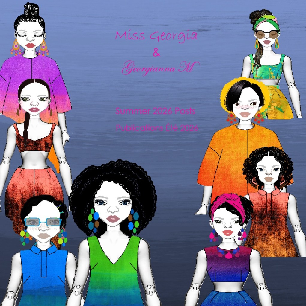 Drawing of Miss Georgia & Georgianna M dolls.